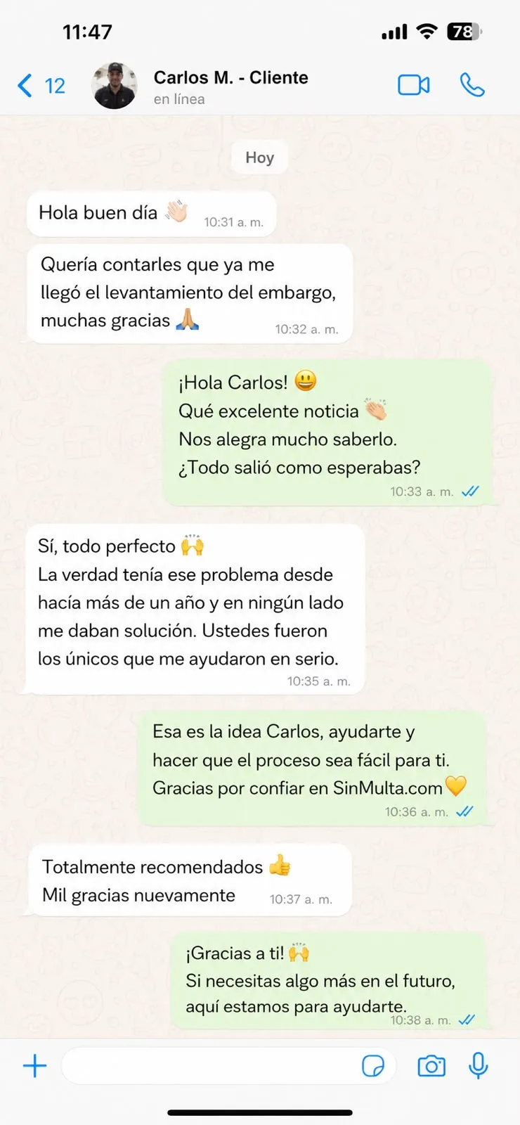 Chat de WhatsApp en Bogotá: seguimiento del estado del trámite ante la entidad de tránsito.