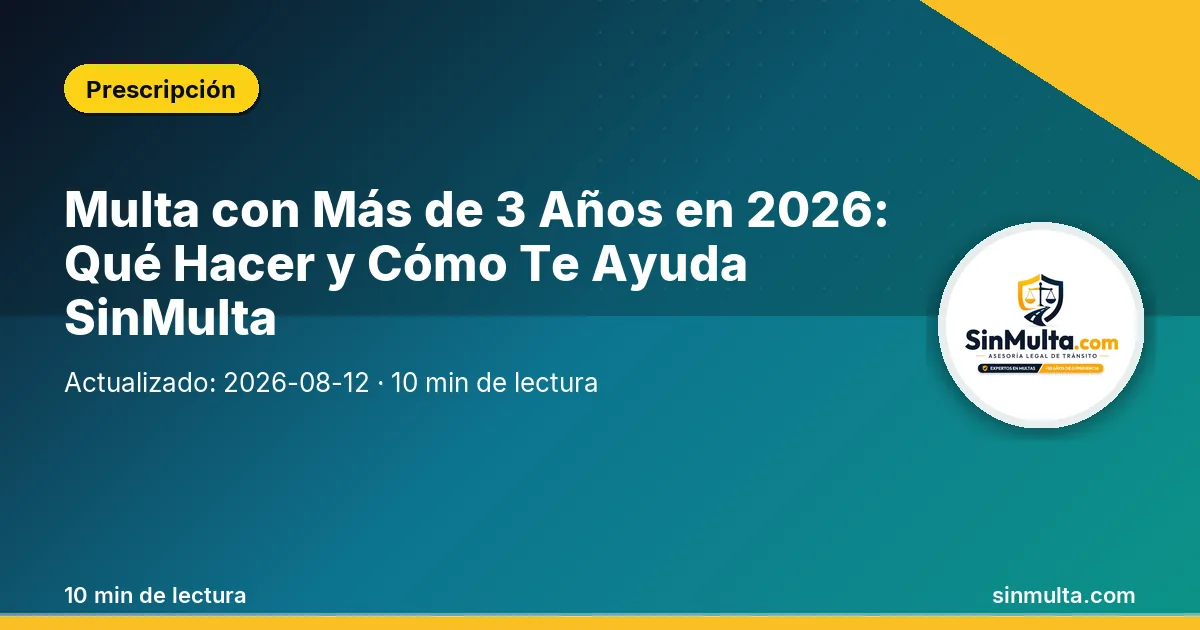 Multa con Más de 3 Años en 2026: Qué Hacer y Cómo Te Ayuda SinMulta — Prescripción