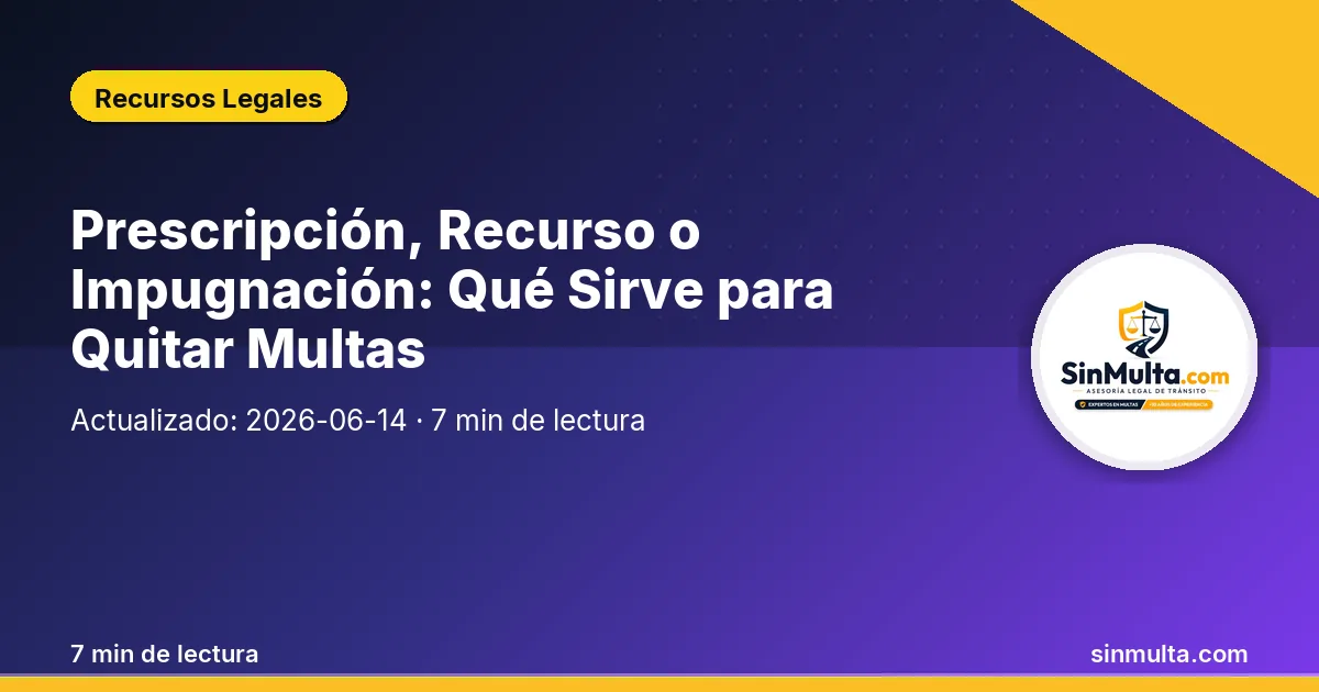 Prescripción, Recurso o Impugnación: Qué Sirve para Quitar Multas — Recursos Legales