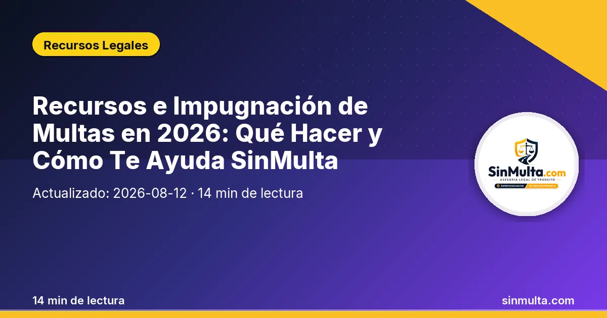 Recursos e Impugnación de Multas en 2026: Qué Hacer y Cómo Te Ayuda SinMulta — Recursos Legales